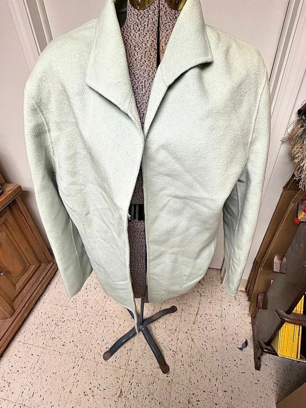 Valerie Stevens Wool Blend Blazer in Green Size XL